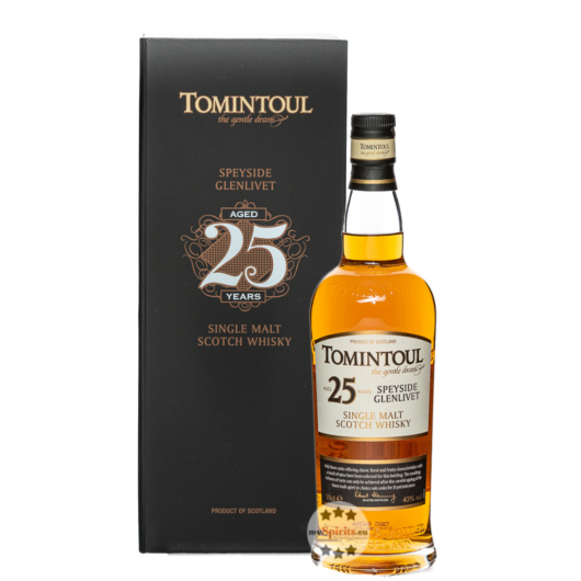 Tomintoul 25 Years Speyside Glenlivet Single Malt Scotch Whisky / 43 % Vol. / 0,7 Liter-Flasche in Geschenkbox