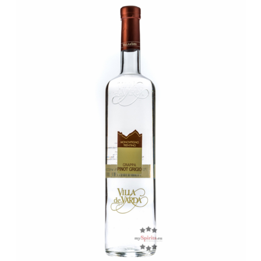 Villa de Varda Grappa Pinot Grigio Monovitigno aus dem Trentino / 40 % Vol. / 0,7 Liter-Flasche