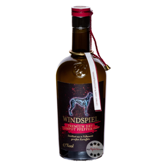 Windspiel Premium Dry Gin Kampot Pfeffer / 47 % Vol. / 0,5 Liter-Flasche