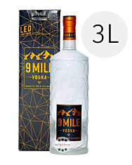 9 Mile Vodka Granite Rock Filtrated / 37,5 % Vol. / 3,0 Liter-Flasche mit LED-Licht