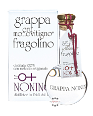 Grappa Nonino: Cru Fragolino Grappa Monovitigno / 45 % vol. / 0,5 Liter-Flasche mundgeblasen im Geschenk-Karton