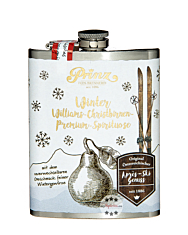 Prinz Flachmann Winter Williams-Christbirne / 34 % Vol. / 0,2 Liter-Flasche aus Edelstahl