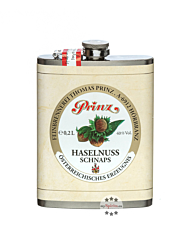 Prinz Flachmann Haselnuss-Schnaps / 40 % Vol. / 0,2 Liter-Flasche aus Edelstahl