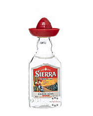 Sierra Tequila Blanco / 38 % Vol. / 0,05 Liter-Flasche mit rotem Hut