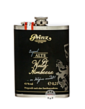 Prinz Flachmann Alte Wald-Himbeere im Holzfass gereift / 41 % Vol. / 0,2 Liter-Flasche aus Edelstahl 