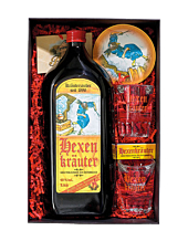 Prinz Geschenk-Set Hexentanz mit Hexenkräuter-Likör / 48 % Vol. / 1,0 Liter-Flasche & Zubehör in Box