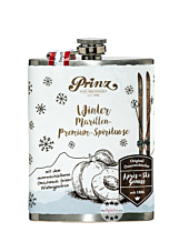 Prinz Flachmann Winter Marille / 34 % vol / 0,2 Liter-Flasche aus Edelstahl