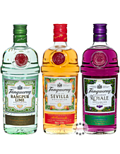 Tanqueray Set: Flor de Sevilla, Rangpur & Royale Distilled Gin / 41,3 % Vol. / 3 x 0,7 Liter-Flasche